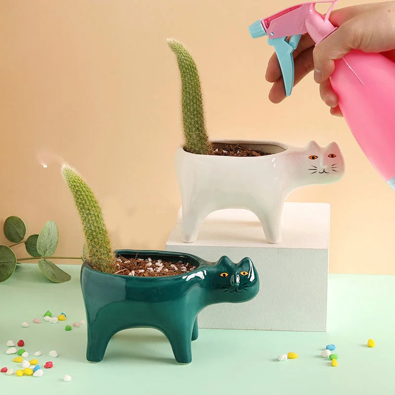 Purrfect Ceramic Plant Pot