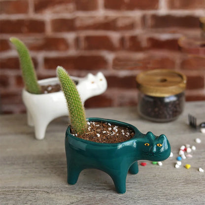 Purrfect Ceramic Plant Pot