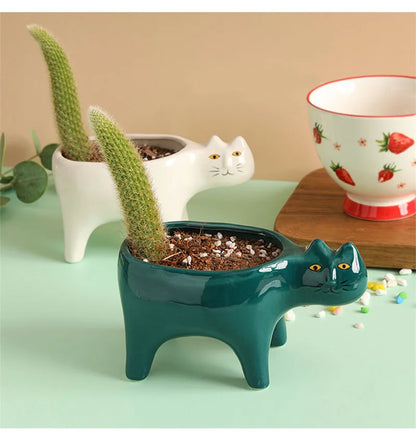 Purrfect Ceramic Plant Pot